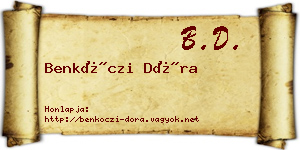 Benkóczi Dóra névjegykártya